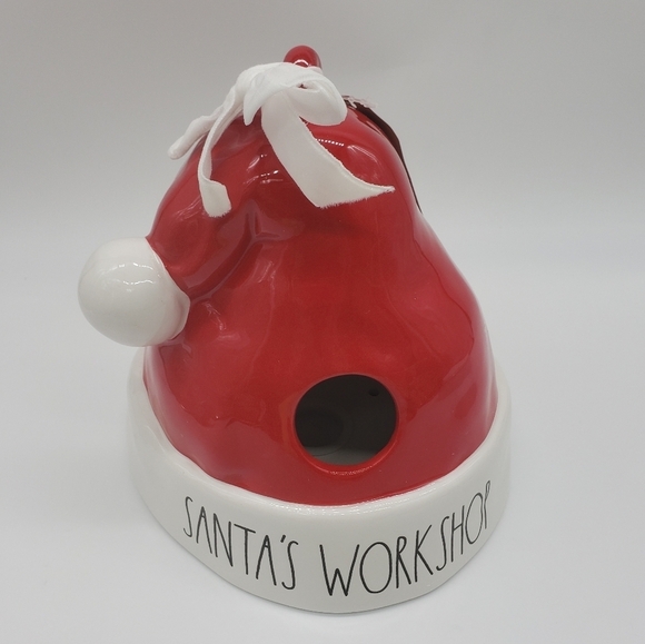 1194- Rae Dunn Artisan Collection Santa's Workshop Santa Hat Bird House NWT - Picture 1 of 6